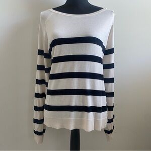 Zara XL Black/Beige Striped Sweater